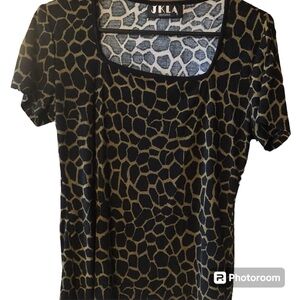 JKLA Black Leopard Stretchy Top Medium